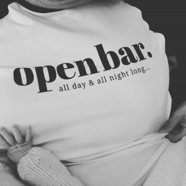 Borstvoeding T-Shirt - Voedingstop "Open Bar" - Afbeelding 7
